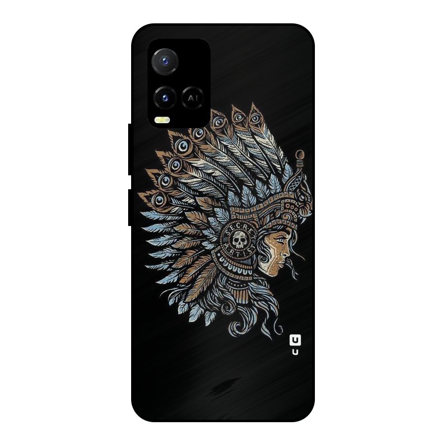 Tribal Design Metal Back Case for Vivo Y21 2021