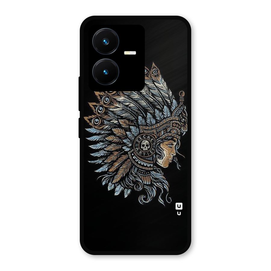 Tribal Design Metal Back Case for Vivo Y22