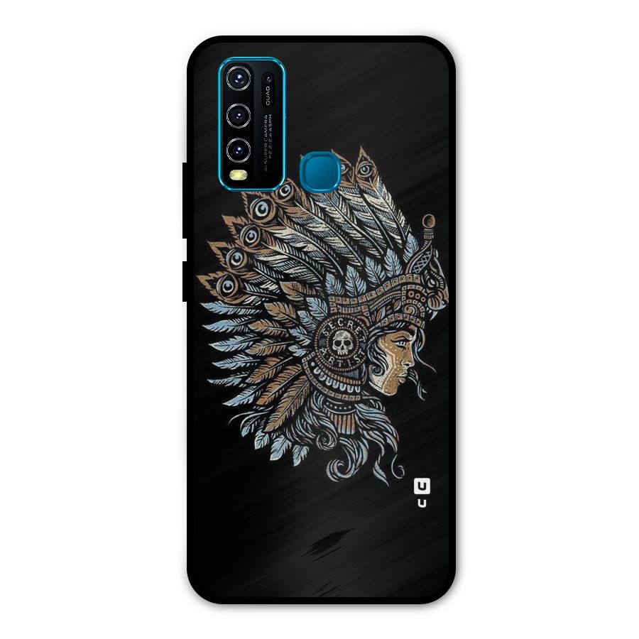 Tribal Design Metal Back Case for Vivo Y30