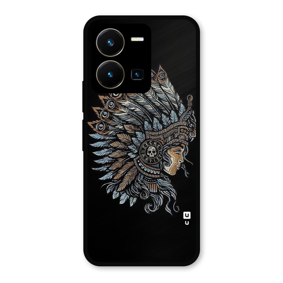 Tribal Design Metal Back Case for Vivo Y35