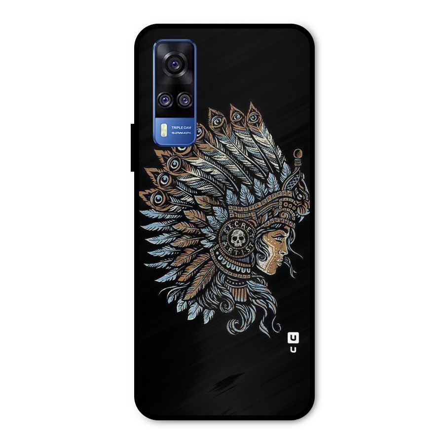 Tribal Design Metal Back Case for Vivo Y51A