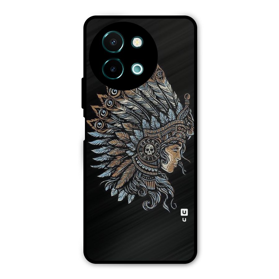 Tribal Design Metal Back Case for Vivo Y58