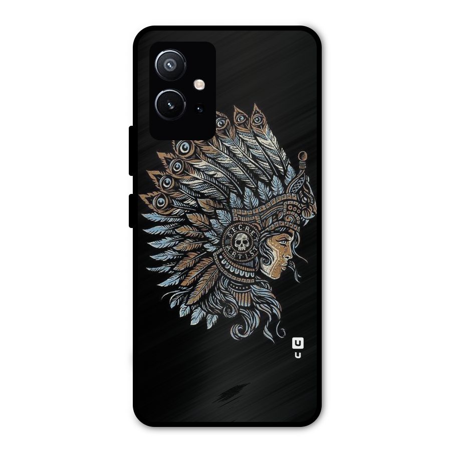 Tribal Design Metal Back Case for Vivo Y75 5G
