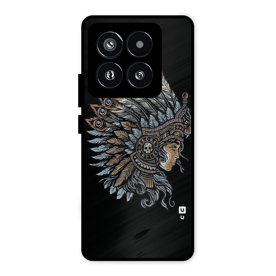 Tribal Design Metal Back Case for Xiaomi 14 Pro