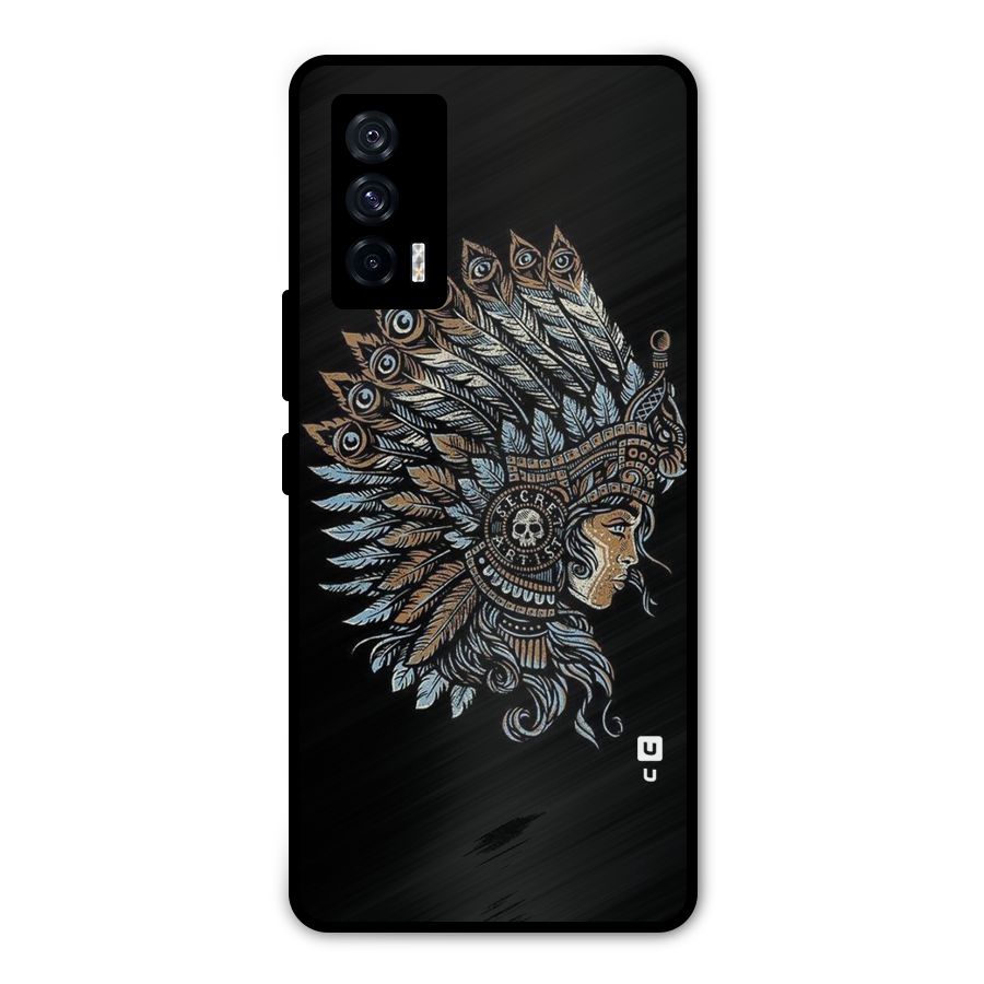 Tribal Design Metal Back Case for iQOO 7 5G