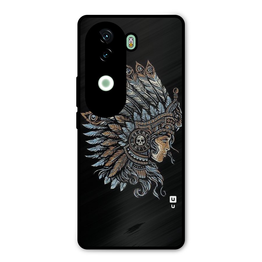 Tribal Design Metal Back Case for iQOO Z9s