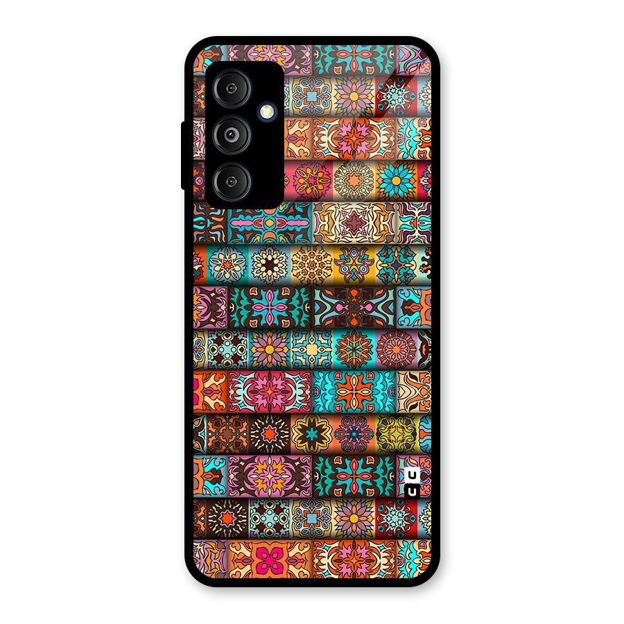 Tribal Seamless Pattern Vintage Decorative Glass Back Case for Galaxy M14 5G