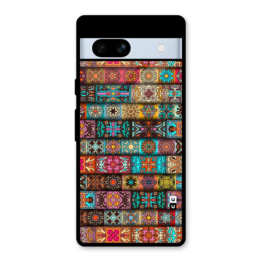 Tribal Seamless Pattern Vintage Decorative Glass Back Case for Google Pixel 7a