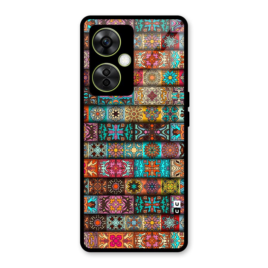 Tribal Seamless Pattern Vintage Decorative Glass Back Case for OnePlus Nord CE 3 Lite