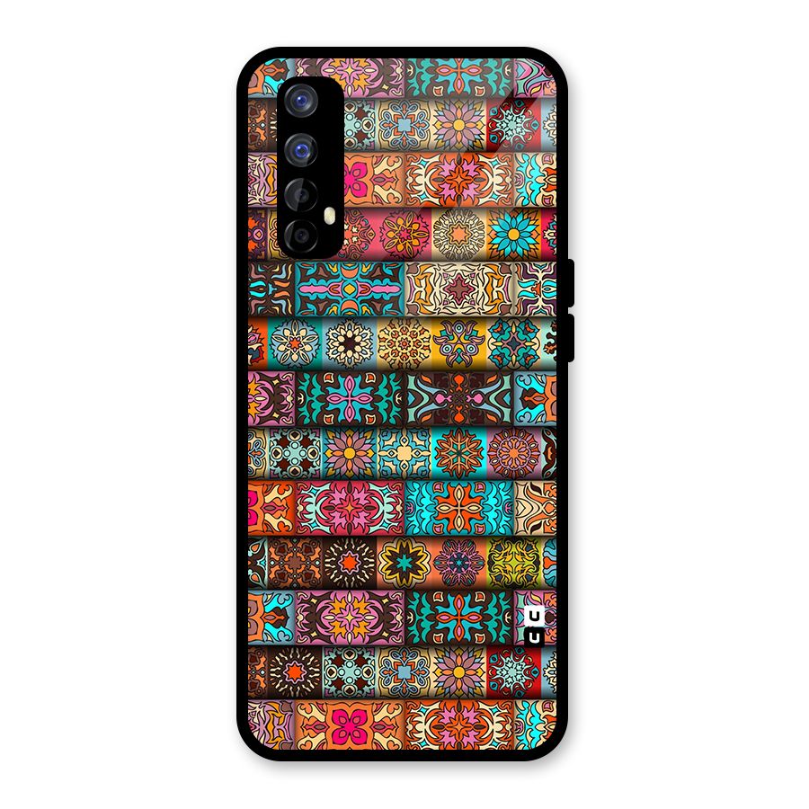 Tribal Seamless Pattern Vintage Decorative Glass Back Case for Realme 7