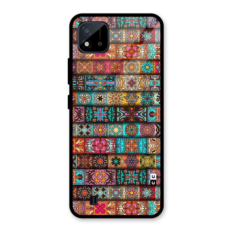 Tribal Seamless Pattern Vintage Decorative Glass Back Case for Realme C11 2021