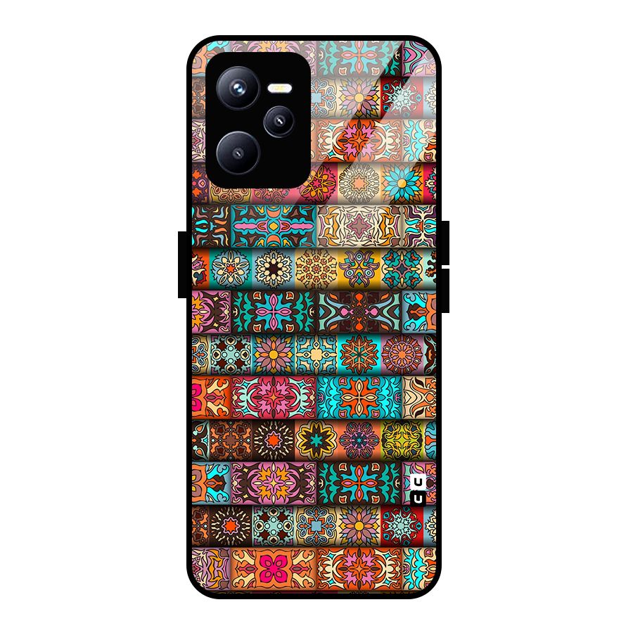 Tribal Seamless Pattern Vintage Decorative Glass Back Case for Realme C35