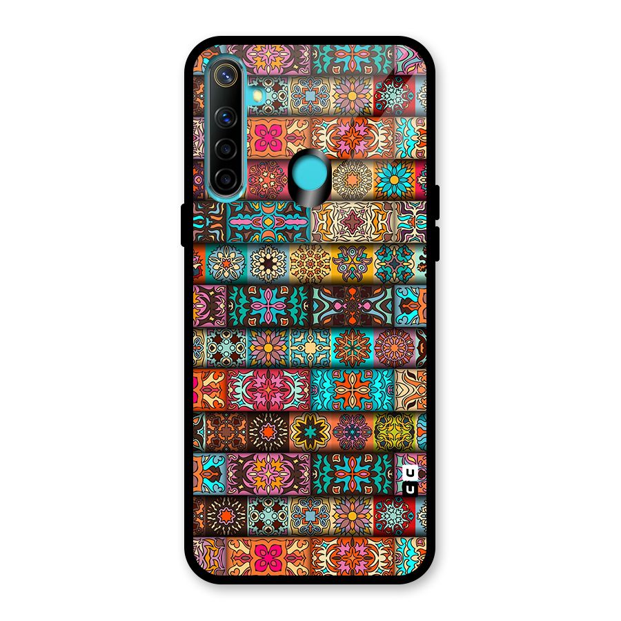 Tribal Seamless Pattern Vintage Decorative Glass Back Case for Realme Narzo 10