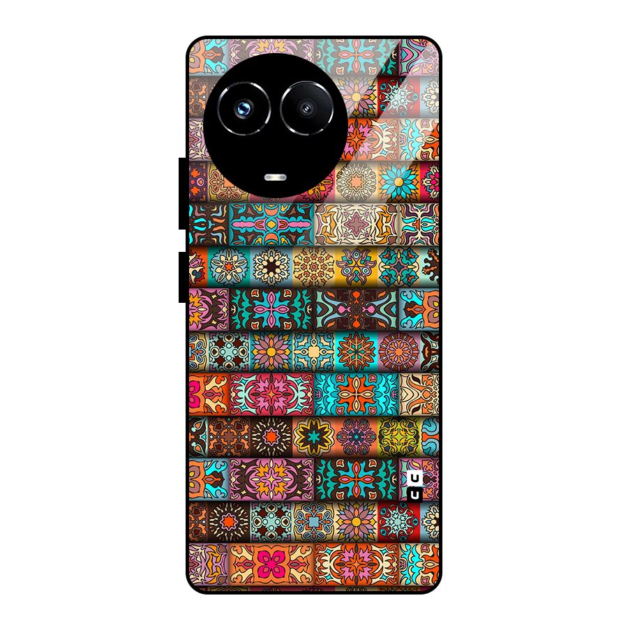 Tribal Seamless Pattern Vintage Decorative Glass Back Case for Realme Narzo 60X