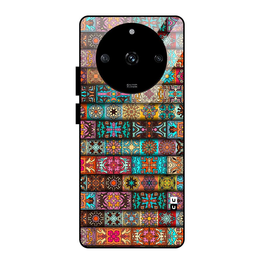 Tribal Seamless Pattern Vintage Decorative Glass Back Case for Realme Narzo 60 5G