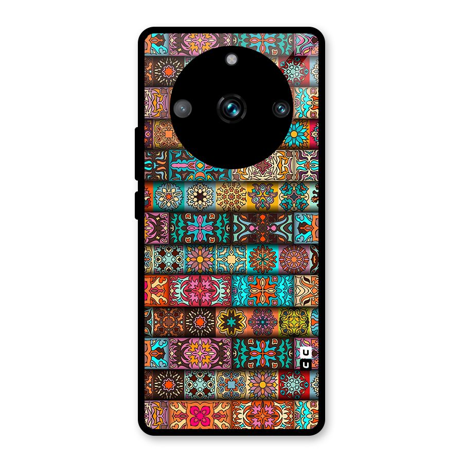 Tribal Seamless Pattern Vintage Decorative Glass Back Case for Realme Narzo 60 Pro
