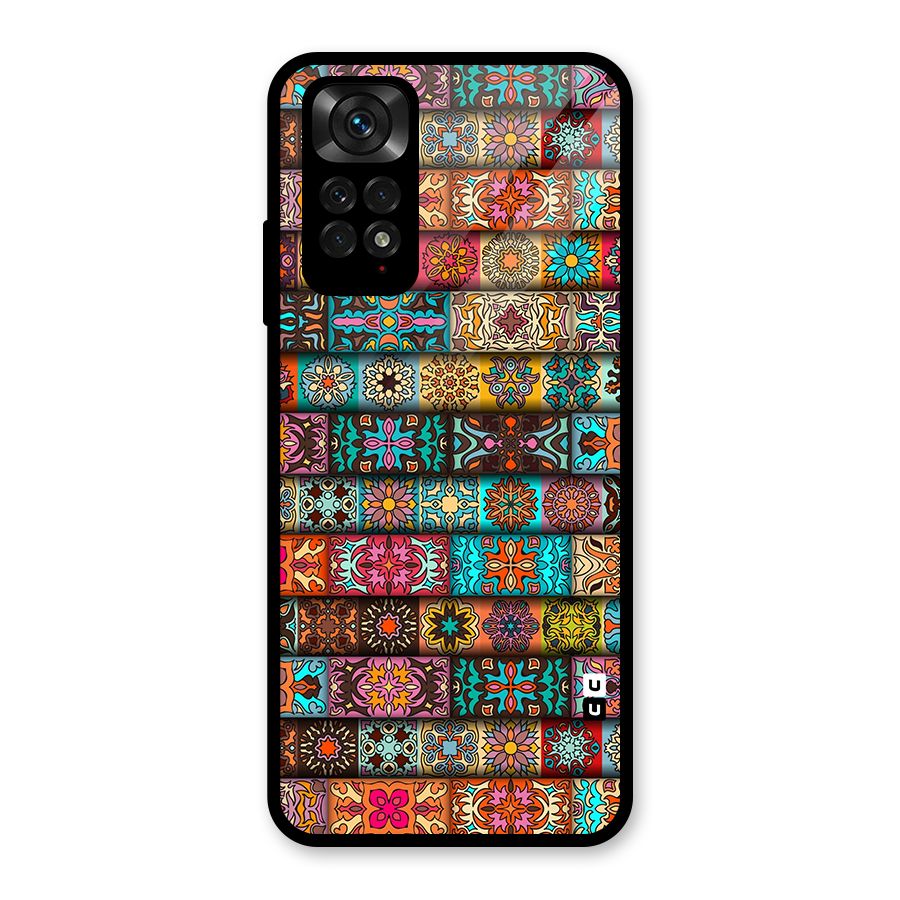 Tribal Seamless Pattern Vintage Decorative Glass Back Case for Redmi Note 11S