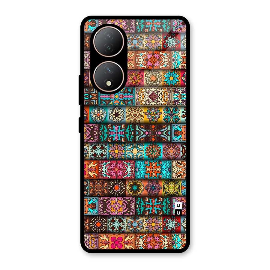 Tribal Seamless Pattern Vintage Decorative Glass Back Case for Vivo Y100A