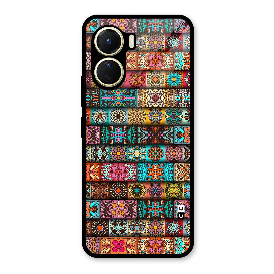 Tribal Seamless Pattern Vintage Decorative Glass Back Case for Vivo Y16