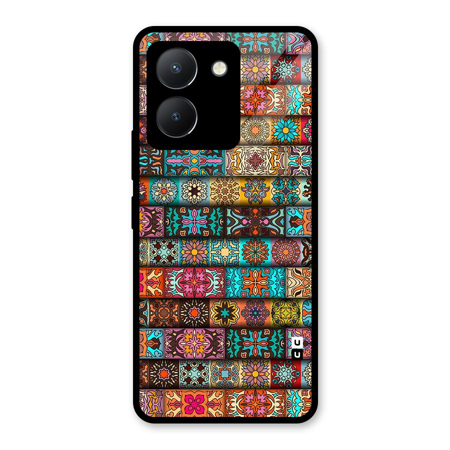 Tribal Seamless Pattern Vintage Decorative Glass Back Case for Vivo Y36