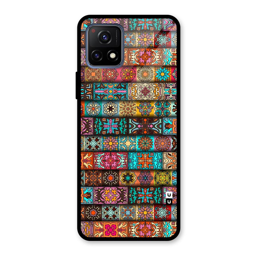 Tribal Seamless Pattern Vintage Decorative Glass Back Case for Vivo Y72 5G