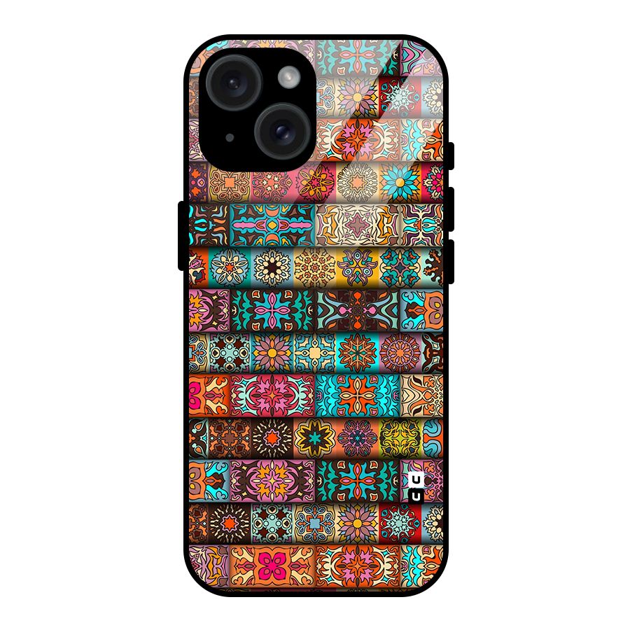 Tribal Seamless Pattern Vintage Decorative Glass Back Case for iPhone 15