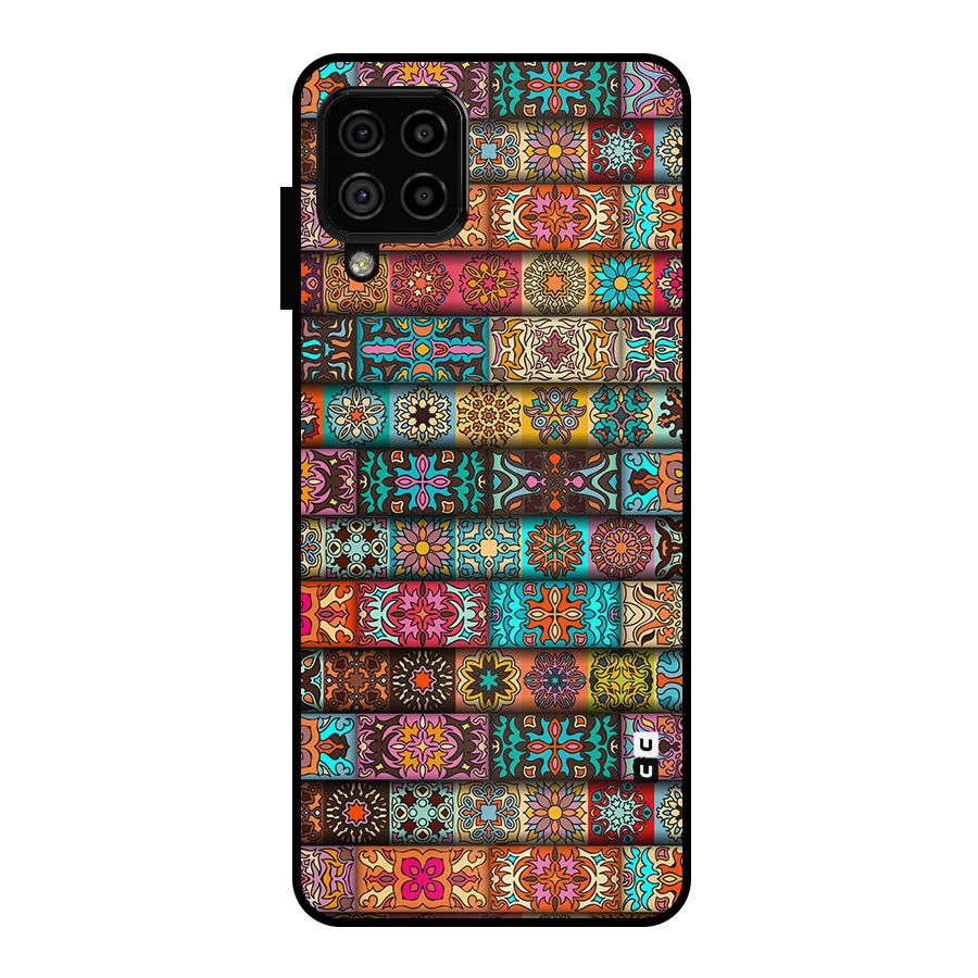 Tribal Seamless Pattern Vintage Decorative Metal Back Case for Galaxy A22 4G