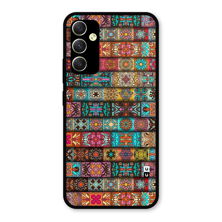 Tribal Seamless Pattern Vintage Decorative Metal Back Case for Galaxy A34