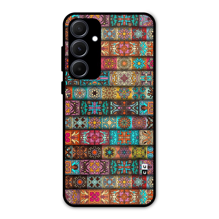 Tribal Seamless Pattern Vintage Decorative Metal Back Case for Galaxy A35
