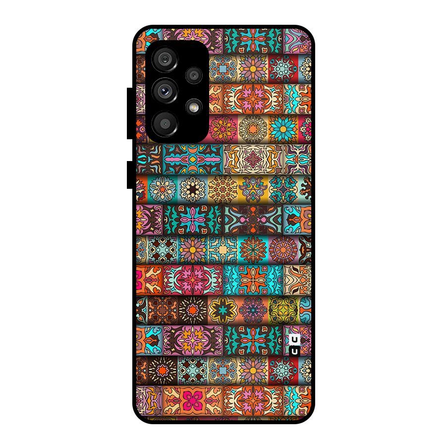 Tribal Seamless Pattern Vintage Decorative Metal Back Case for Galaxy A73 5G