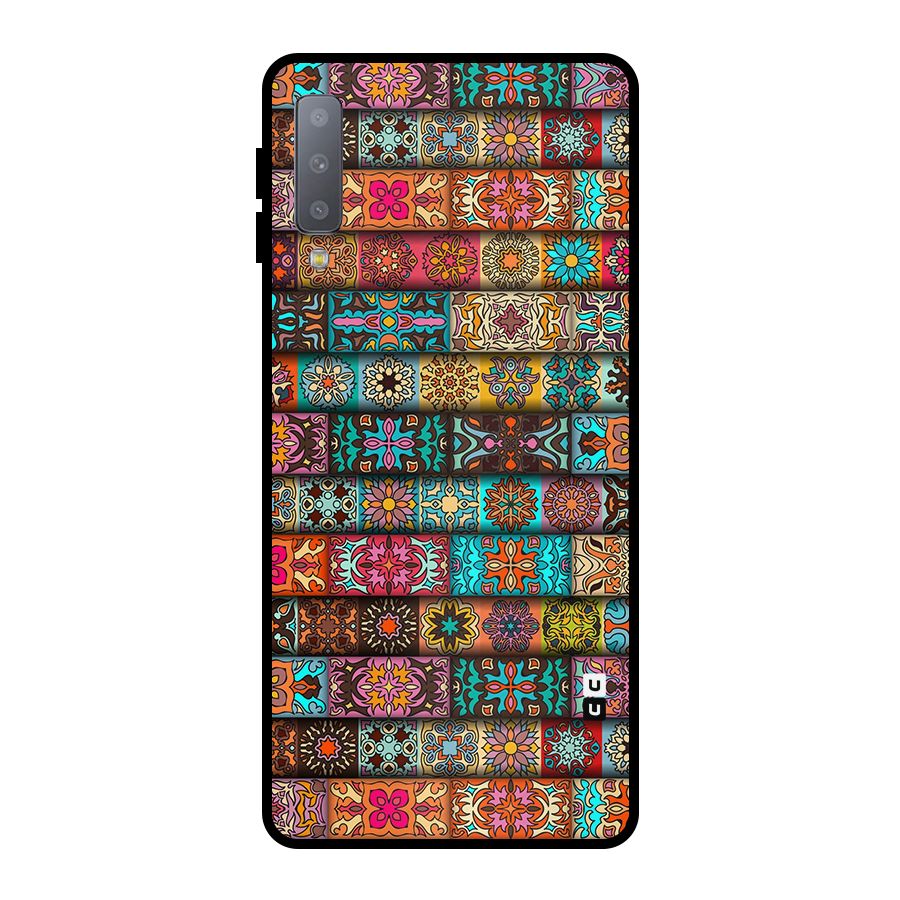 Tribal Seamless Pattern Vintage Decorative Metal Back Case for Galaxy A7 (2018)