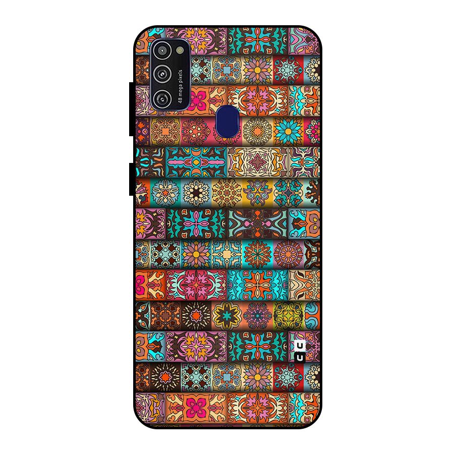 Tribal Seamless Pattern Vintage Decorative Metal Back Case for Galaxy M30s