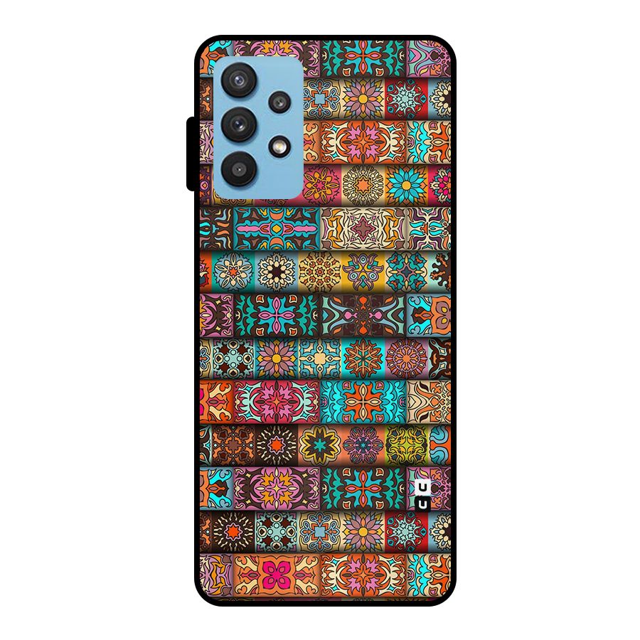 Tribal Seamless Pattern Vintage Decorative Metal Back Case for Galaxy M32 5G