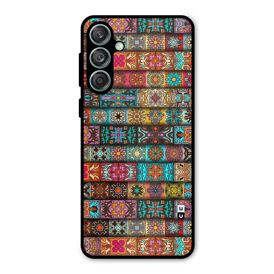 Tribal Seamless Pattern Vintage Decorative Metal Back Case for Galaxy M55 5G