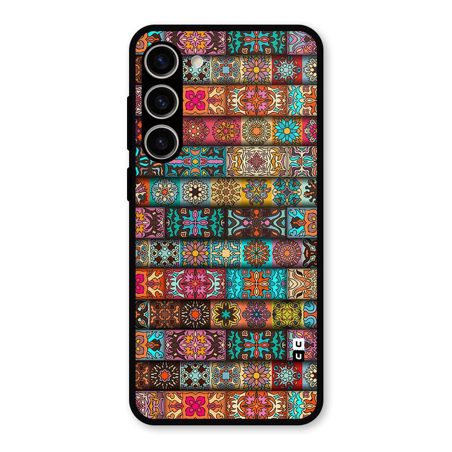 Tribal Seamless Pattern Vintage Decorative Metal Back Case for Galaxy S23 Plus
