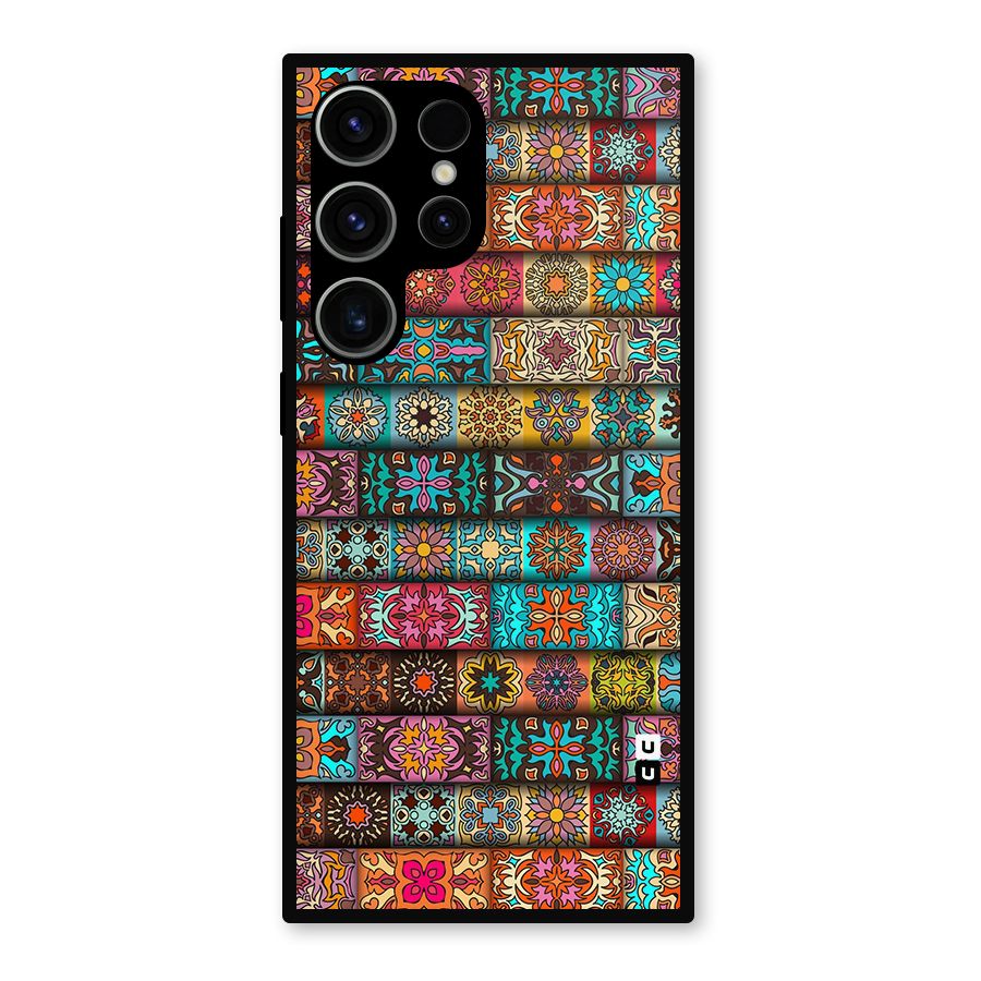Tribal Seamless Pattern Vintage Decorative Metal Back Case for Galaxy S23 Ultra