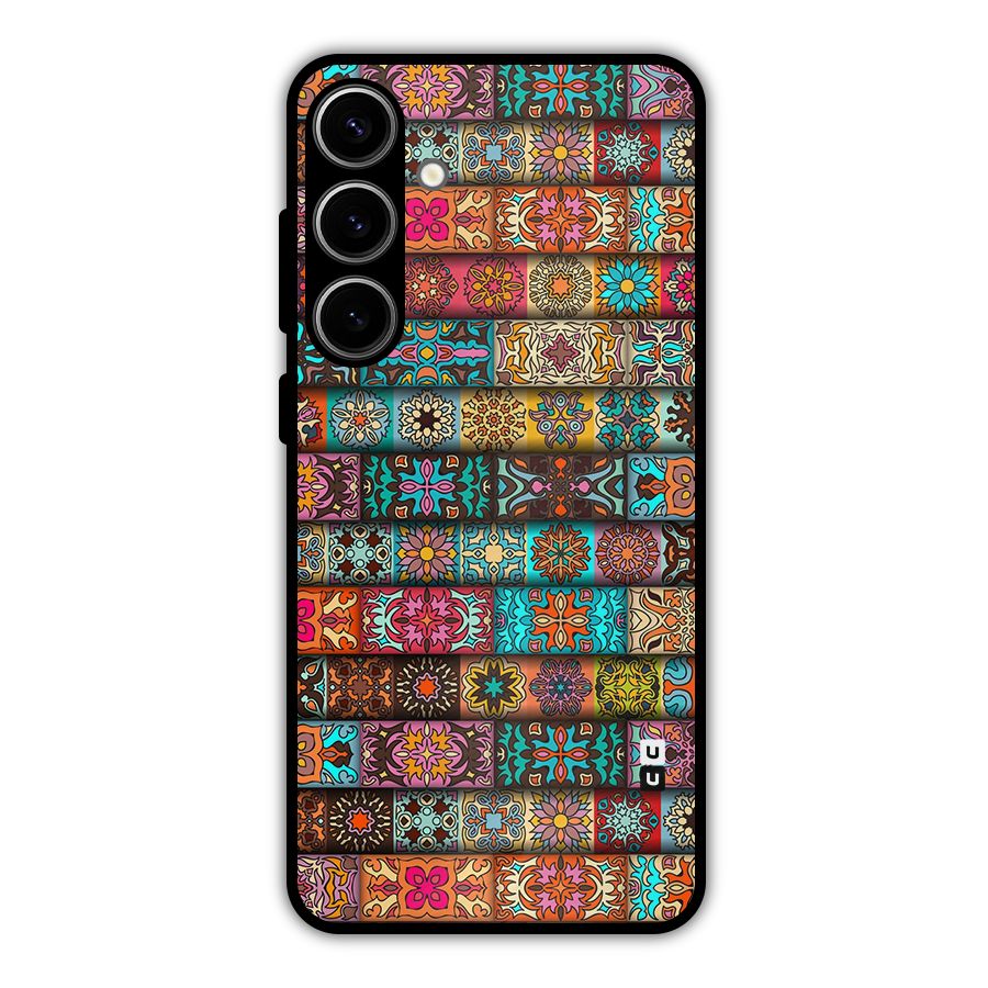 Tribal Seamless Pattern Vintage Decorative Metal Back Case for Galaxy S24 Plus