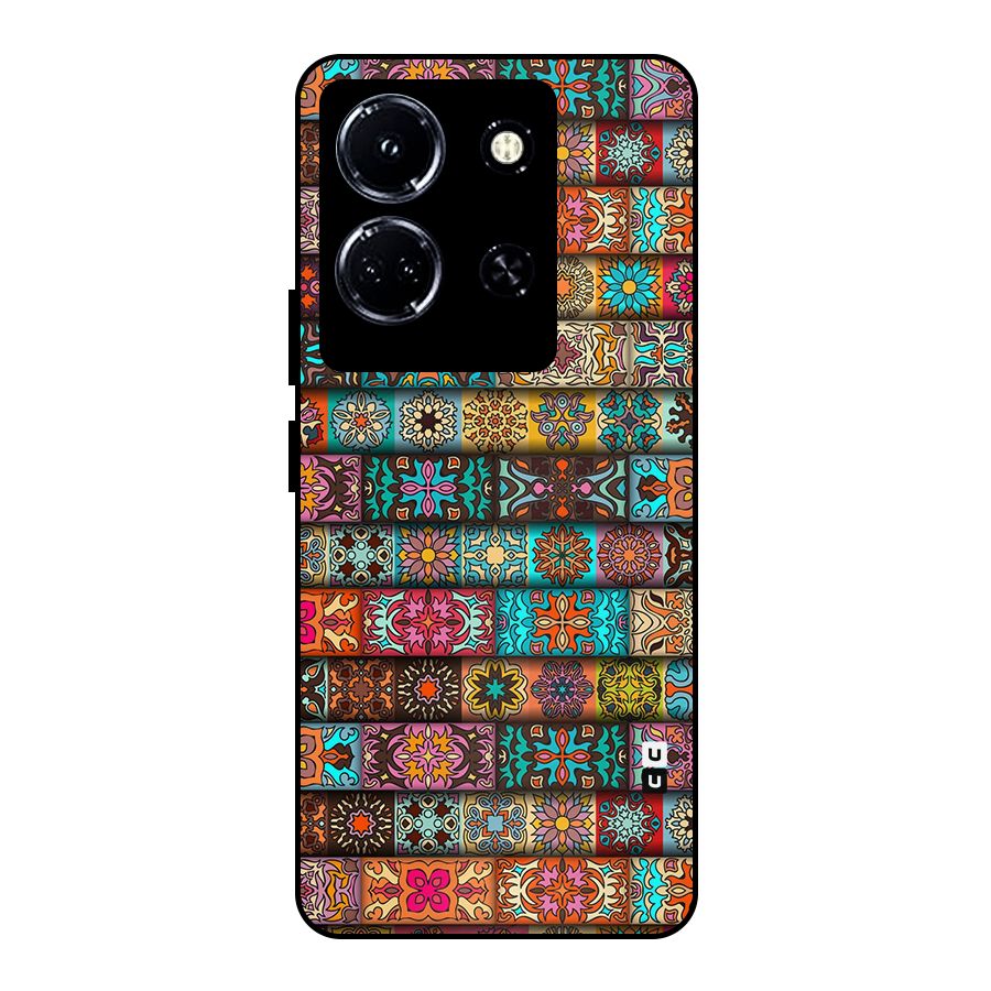 Tribal Seamless Pattern Vintage Decorative Metal Back Case for Infinix Note 30 5G