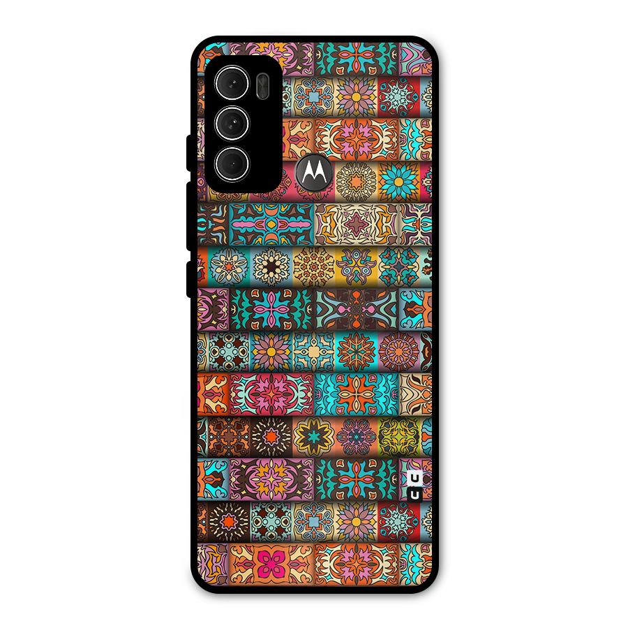 Tribal Seamless Pattern Vintage Decorative Metal Back Case for Moto G60