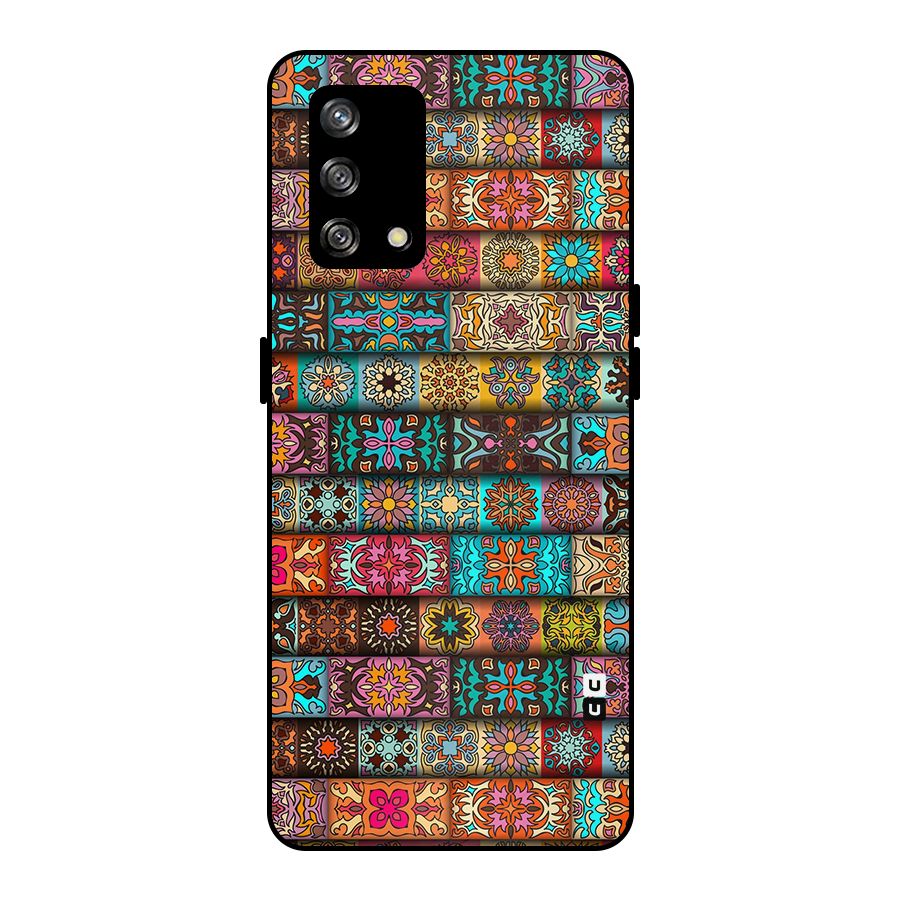 Tribal Seamless Pattern Vintage Decorative Metal Back Case for Oppo F19