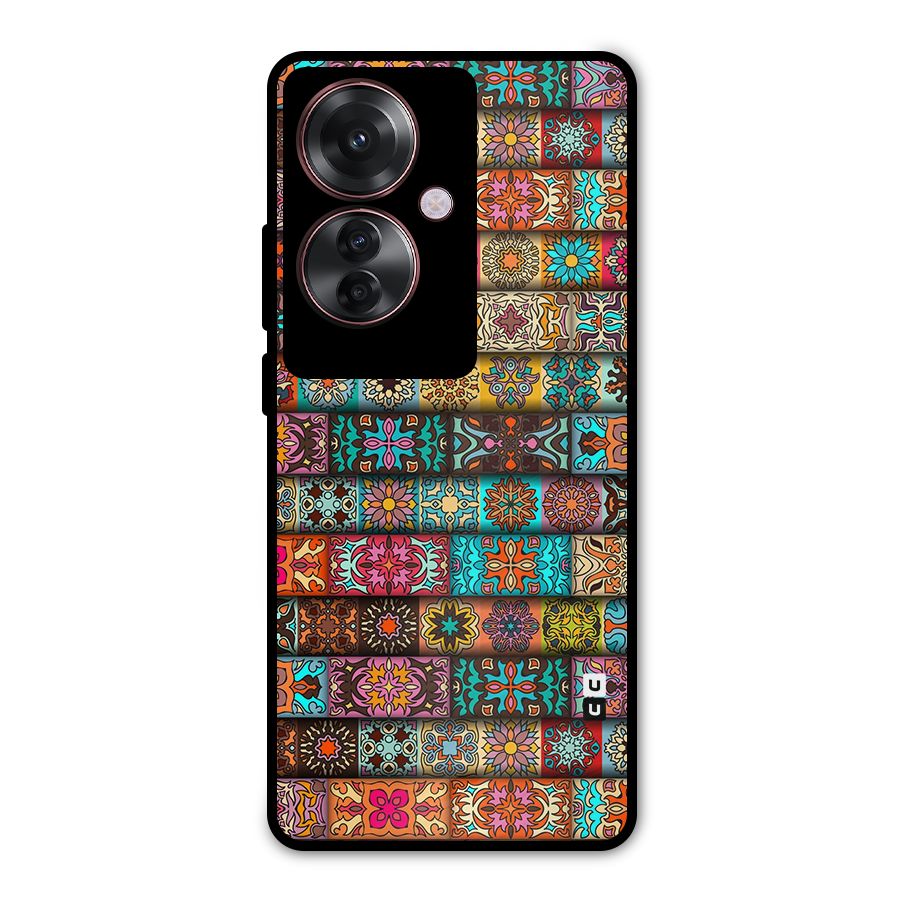 Tribal Seamless Pattern Vintage Decorative Metal Back Case for Oppo F25 Pro