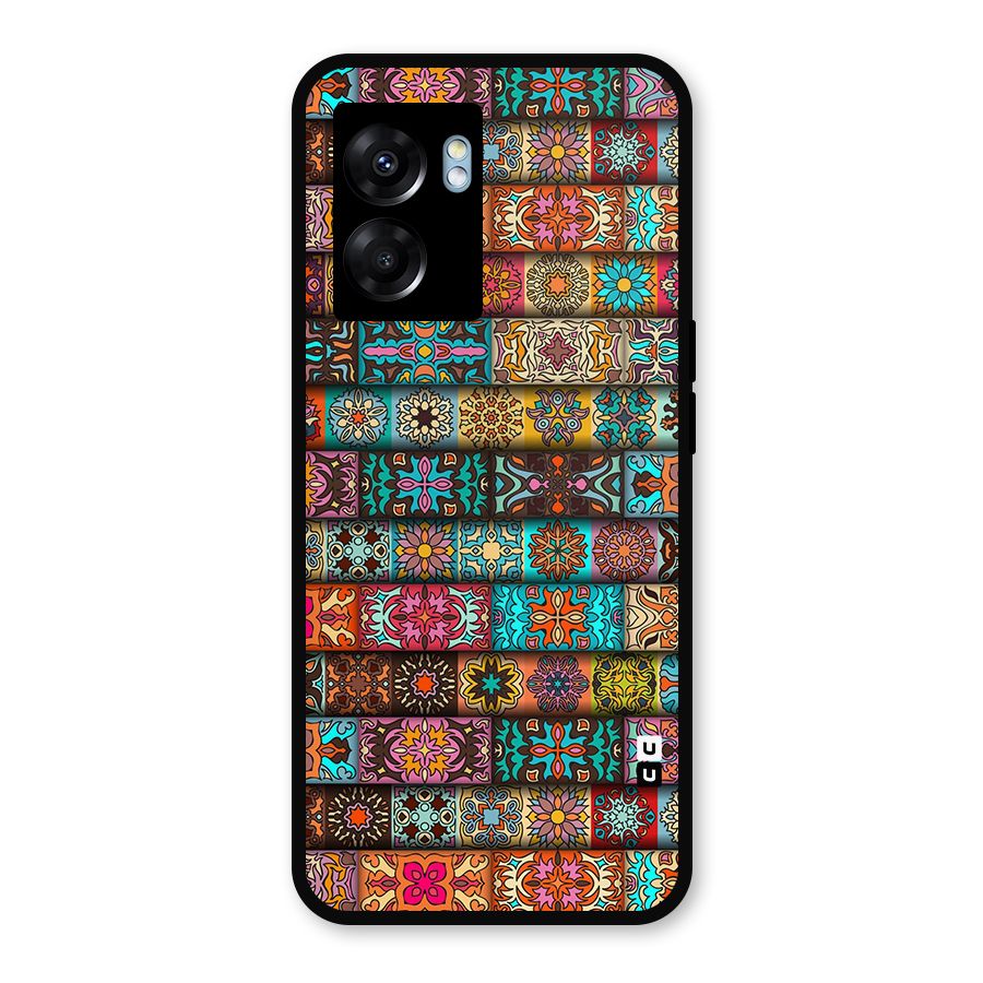 Tribal Seamless Pattern Vintage Decorative Metal Back Case for Oppo K10 (5G)