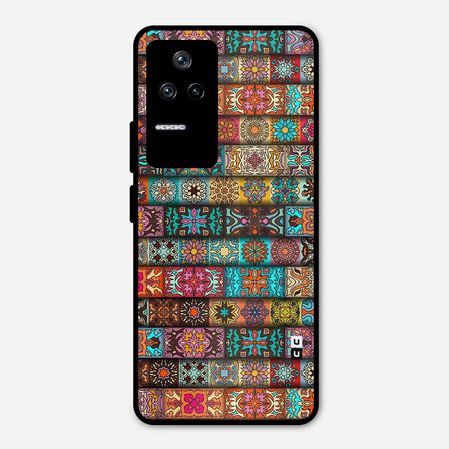 Tribal Seamless Pattern Vintage Decorative Metal Back Case for Poco F4 5G