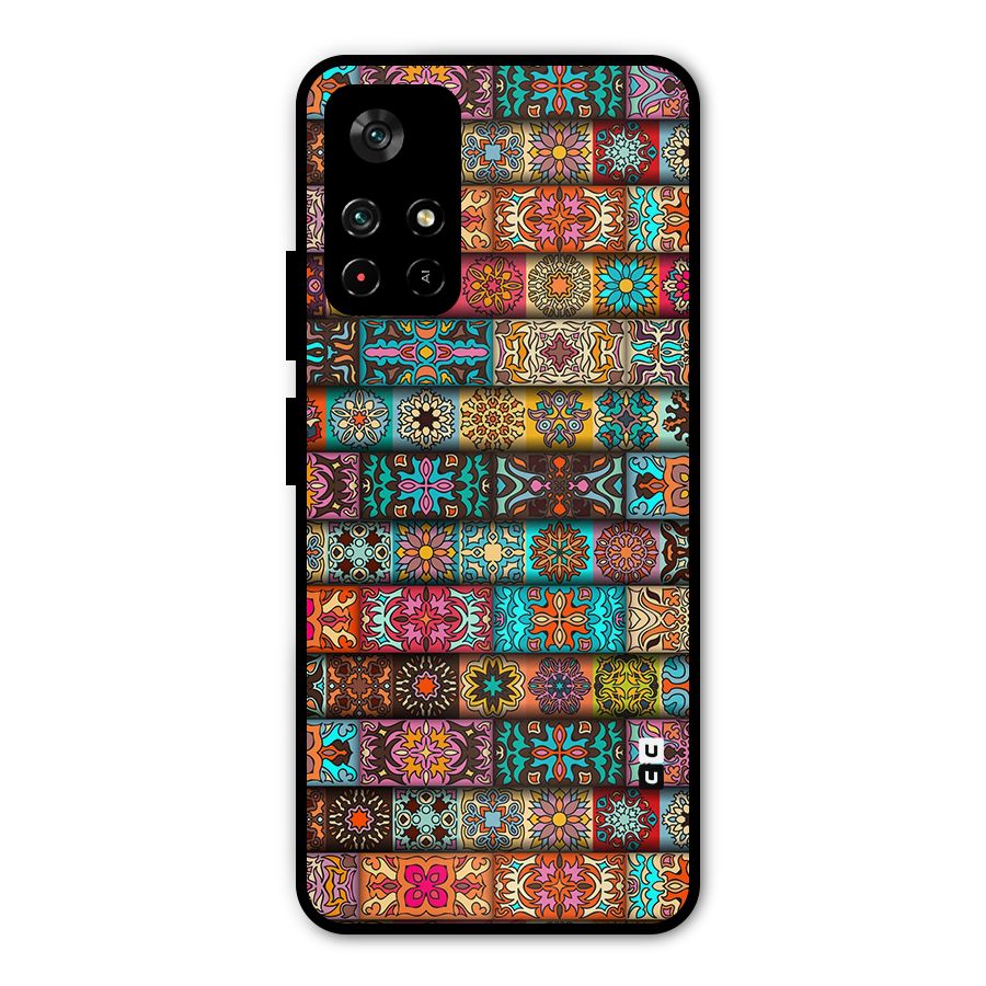 Tribal Seamless Pattern Vintage Decorative Metal Back Case for Poco M4 Pro 5G