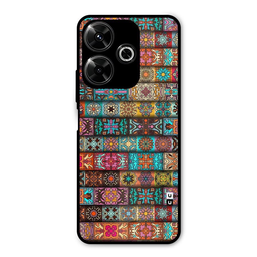Tribal Seamless Pattern Vintage Decorative Metal Back Case for Poco M6 Plus