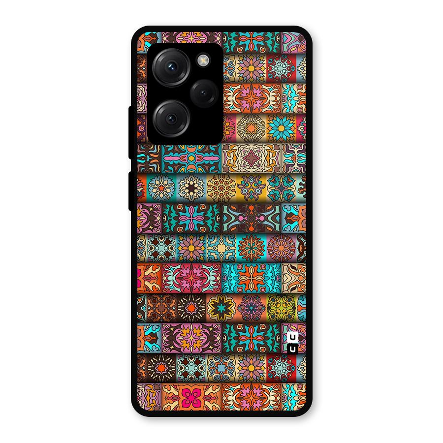 Tribal Seamless Pattern Vintage Decorative Metal Back Case for Poco X5 Pro