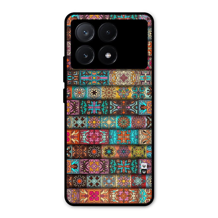 Tribal Seamless Pattern Vintage Decorative Metal Back Case for Poco X6 Pro