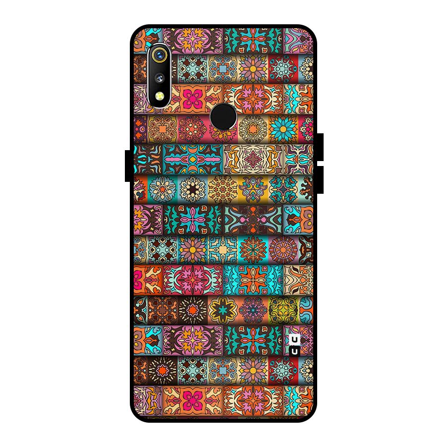 Tribal Seamless Pattern Vintage Decorative Metal Back Case for Realme 3