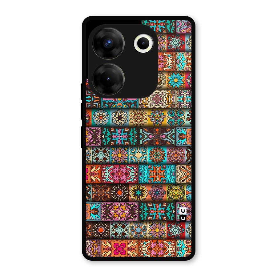 Tribal Seamless Pattern Vintage Decorative Metal Back Case for Tecno Camon 20
