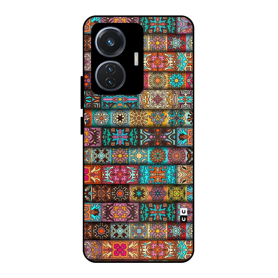 Tribal Seamless Pattern Vintage Decorative Metal Back Case for Vivo T1 44W